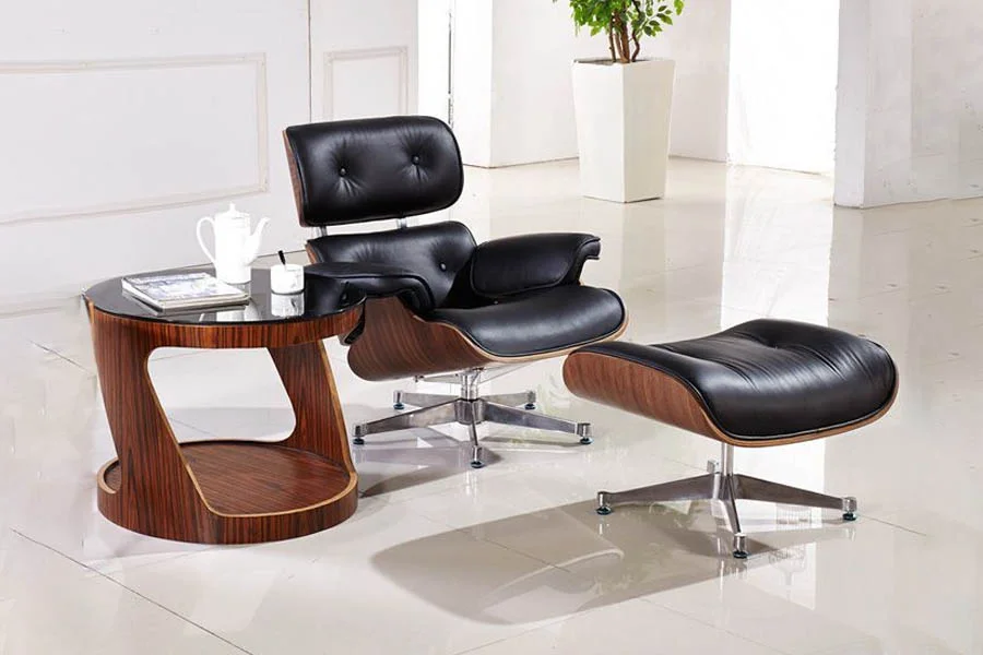 Luxury Leather Sofa Bed And Ottoman Set